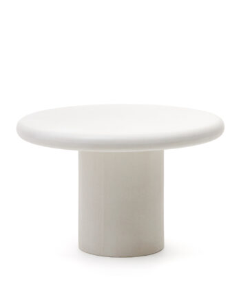 Kave Home Addaia Havebord  Rund Hvid Cement  ø120