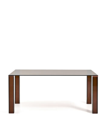 Kave Home Adularia Spisebord  Rektangulær Brun Hærdet Glas  160x90