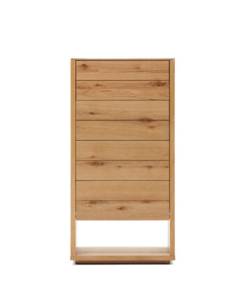 Kave Home Alguema Kommode       Skuffer Natur Egetræsfinér  60x120