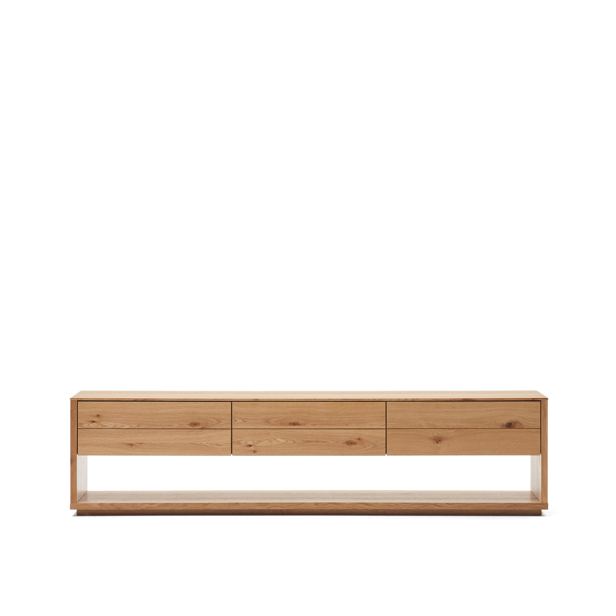 Kave Home Alguema Tv-bord Skuffer Natur Egefinér 200x40