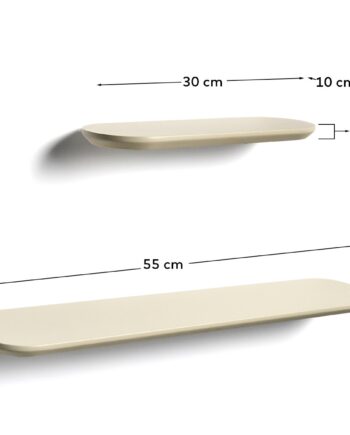 Kave Home Arely Hylder Beige Mdf  35cm 55cm   Sæt Med
