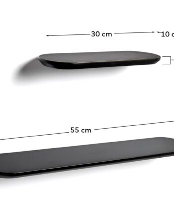 Kave Home Arely Hylder Sort Mdf  35cm 55cm   Sæt Med
