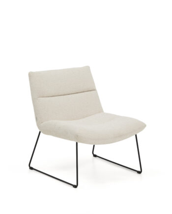 Kave Home Asen Lænestol Beige Chenille Og Sort Stål