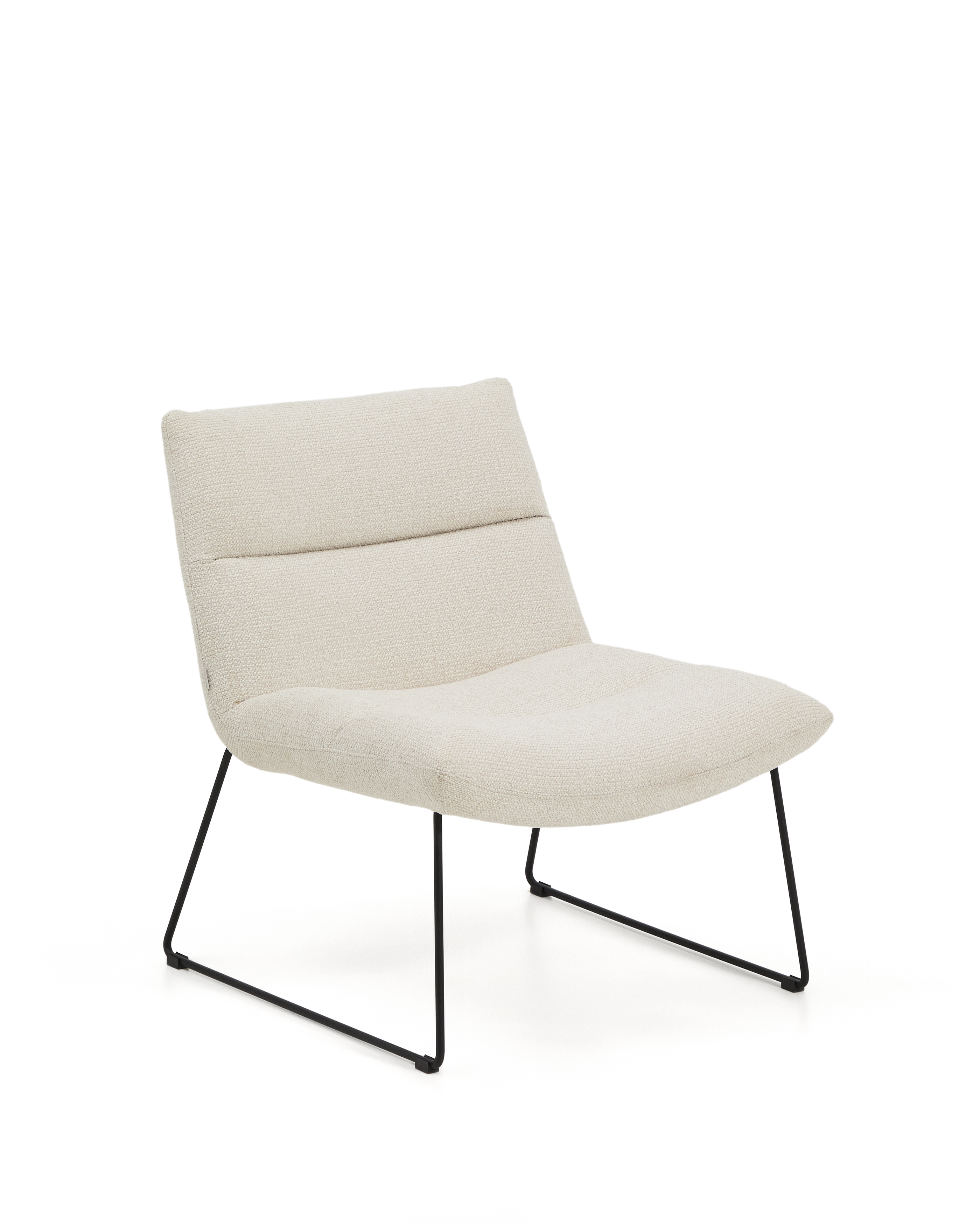 Kave Home Asen Lænestol Beige Chenille Og Sort Stål