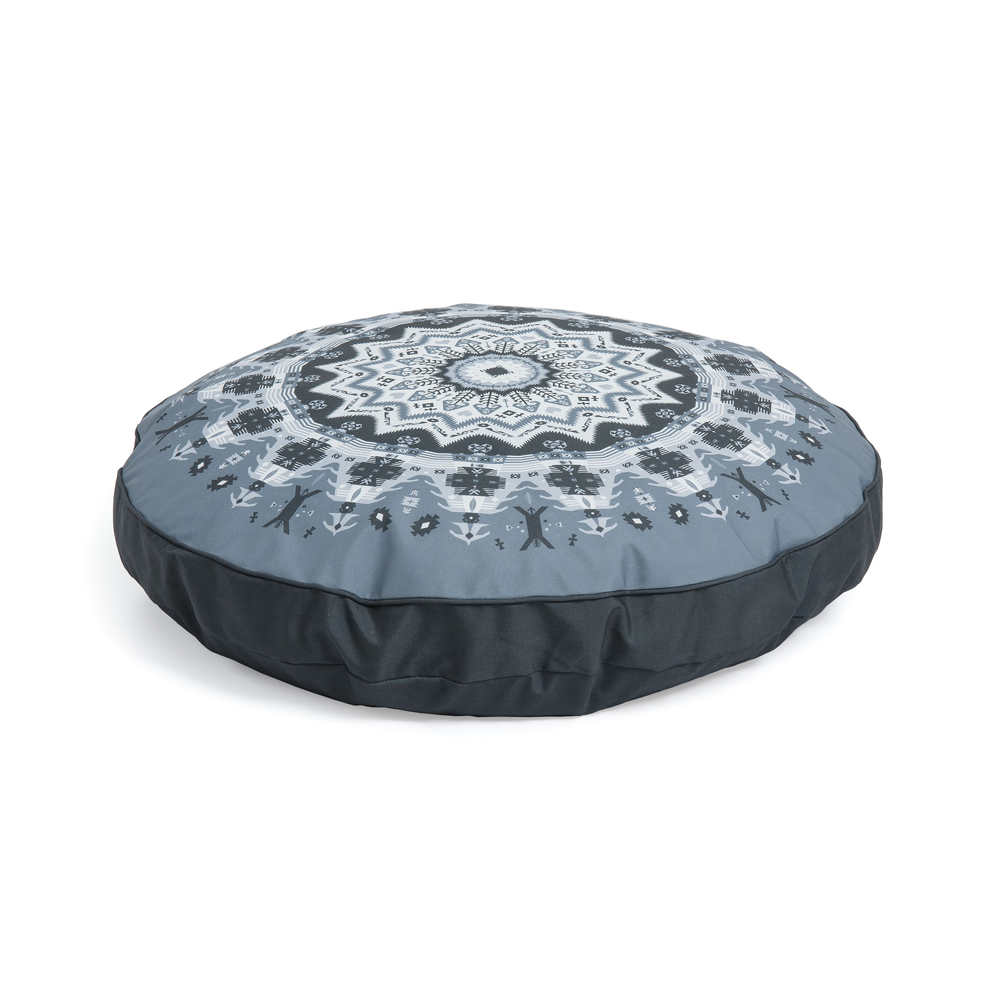 Kave Home Ashleen Puf  Rund Grå Polyester  ø60