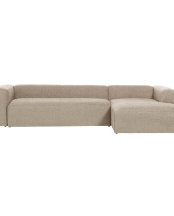 Kave Home Blok Sofa     Højre Chaiselong Beige Polyester Og Stål