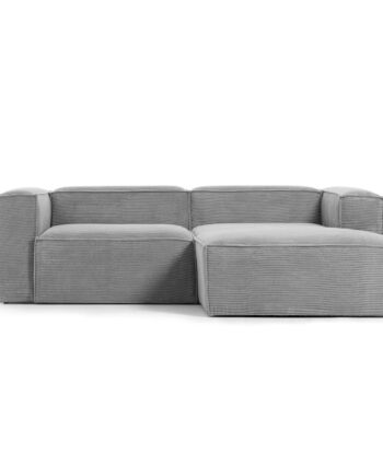 Kave Home Blok Sofa     Højre Chaiselong Grå Fløjl