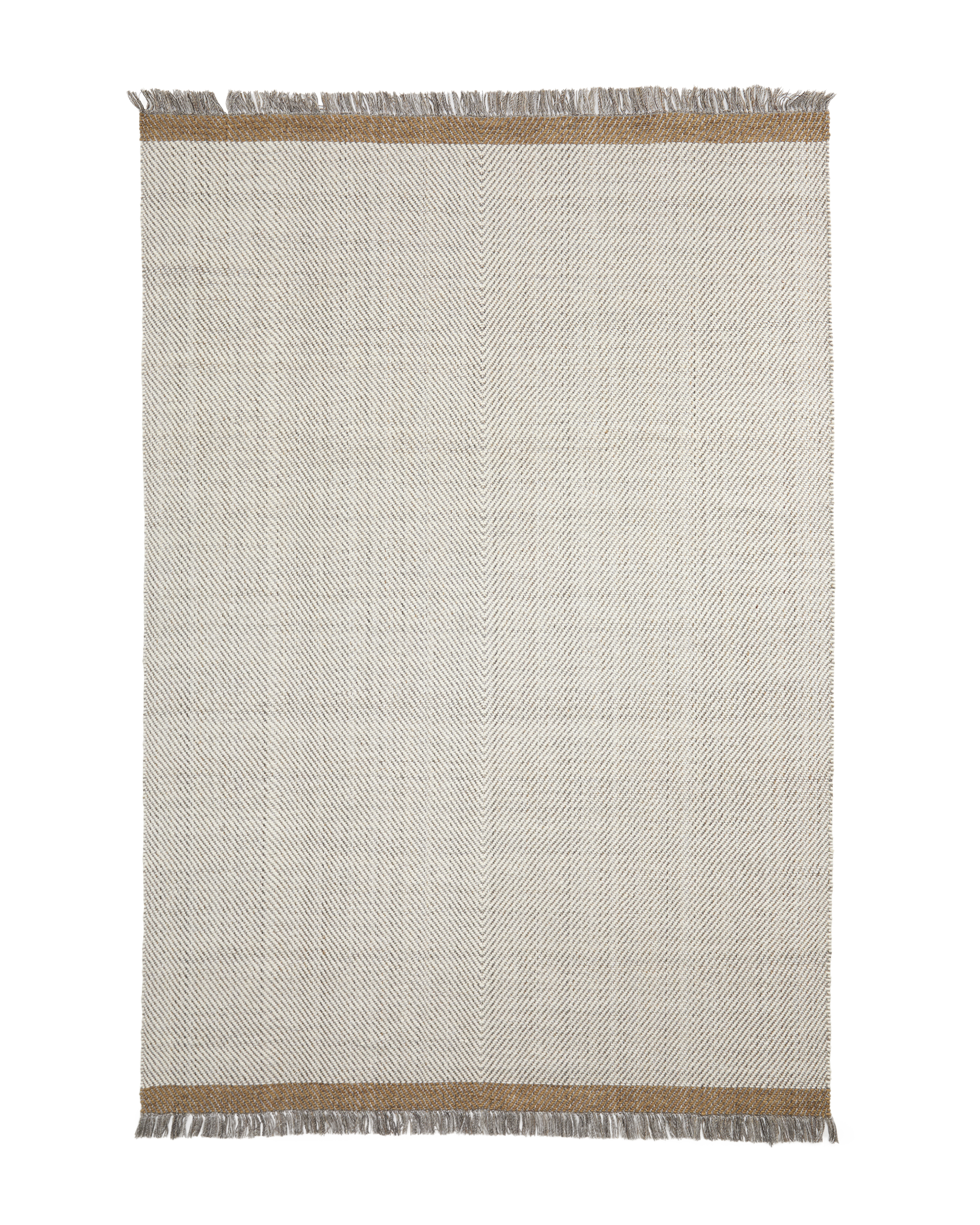 Kave Home Brina Gulvtæppe     Sildebensmønster  Rektangulær Beige Jacquard-uld  300x200
