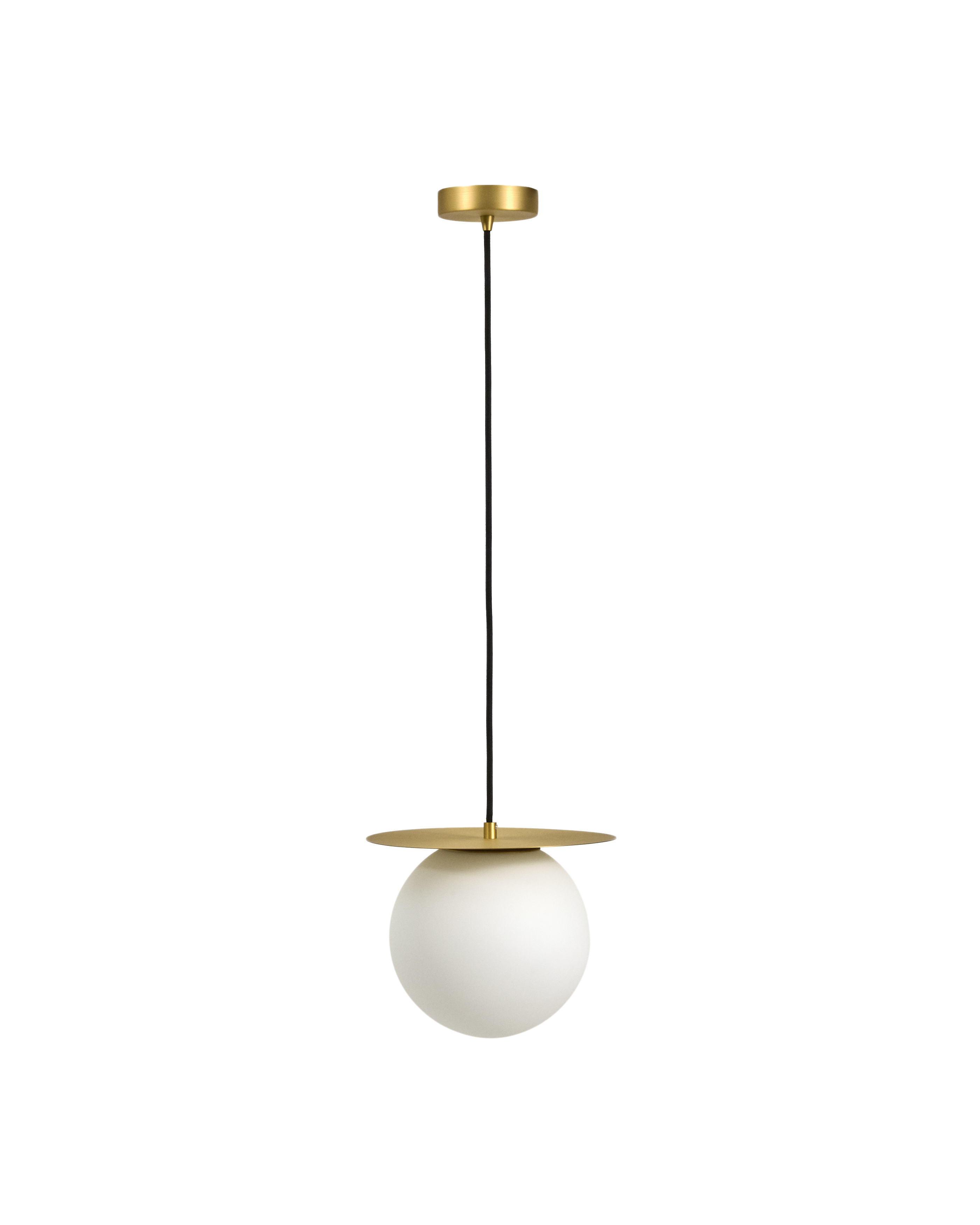 Kave Home Brisia Loftlampe   Matteret Glaskugle Og Messingfinish Metal  ø20