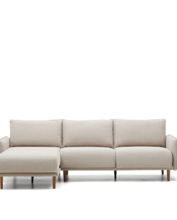 Kave Home Carlota   Pers  Sofa     Venstre Højre Chaiselong Beige Stof  262cm