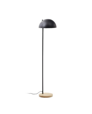 Kave Home Catlar Gulvlampe Asketræ Og Sort Metal
