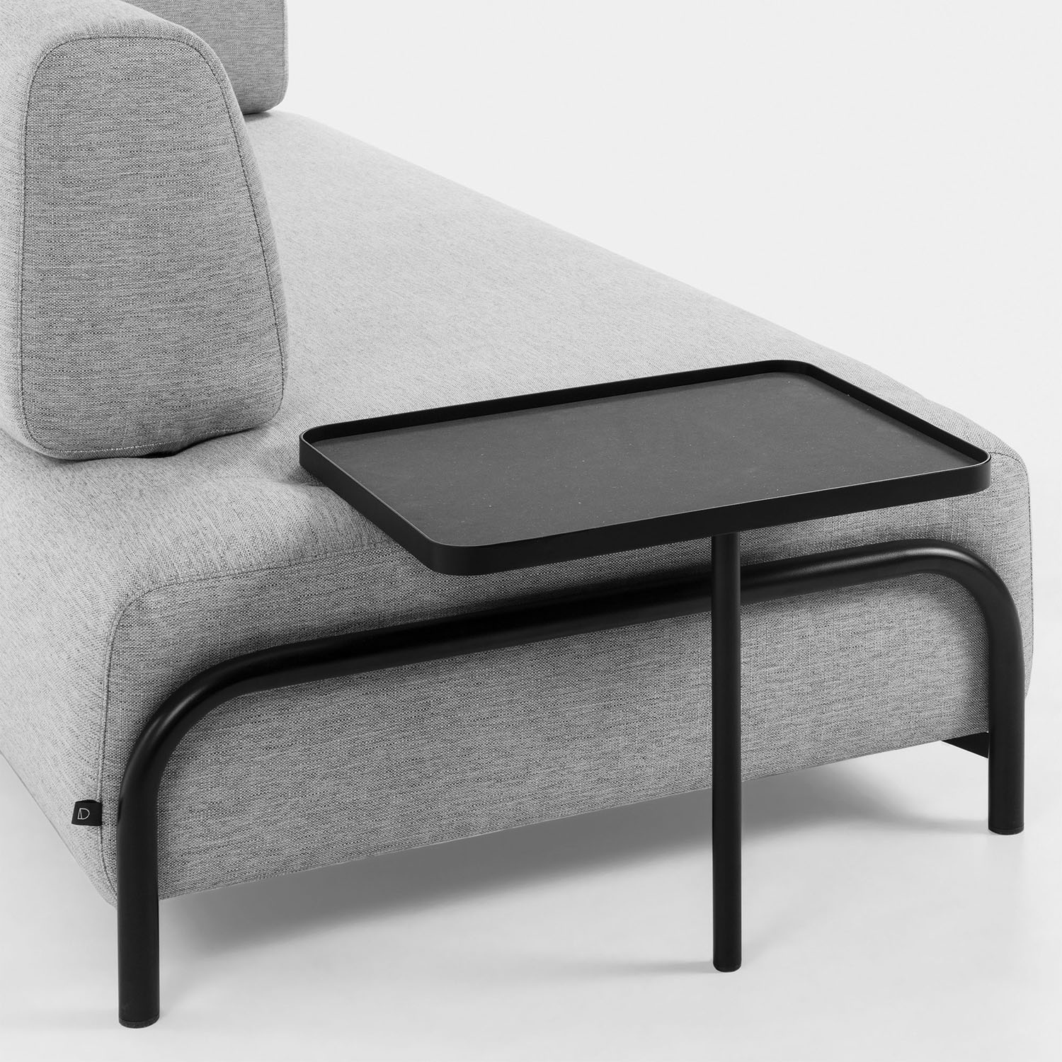 Kave Home Compo Bakke  Stor Sort Mdf Og Stål