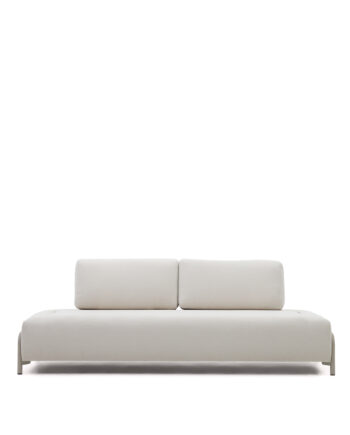 Kave Home Compo   Pers  Sofa Beige Chenille Med Grå Metalstruktur  232cm