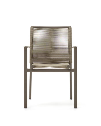 Kave Home Culip Havestol     Armlæn Beige Reb Og Brun Aluminium