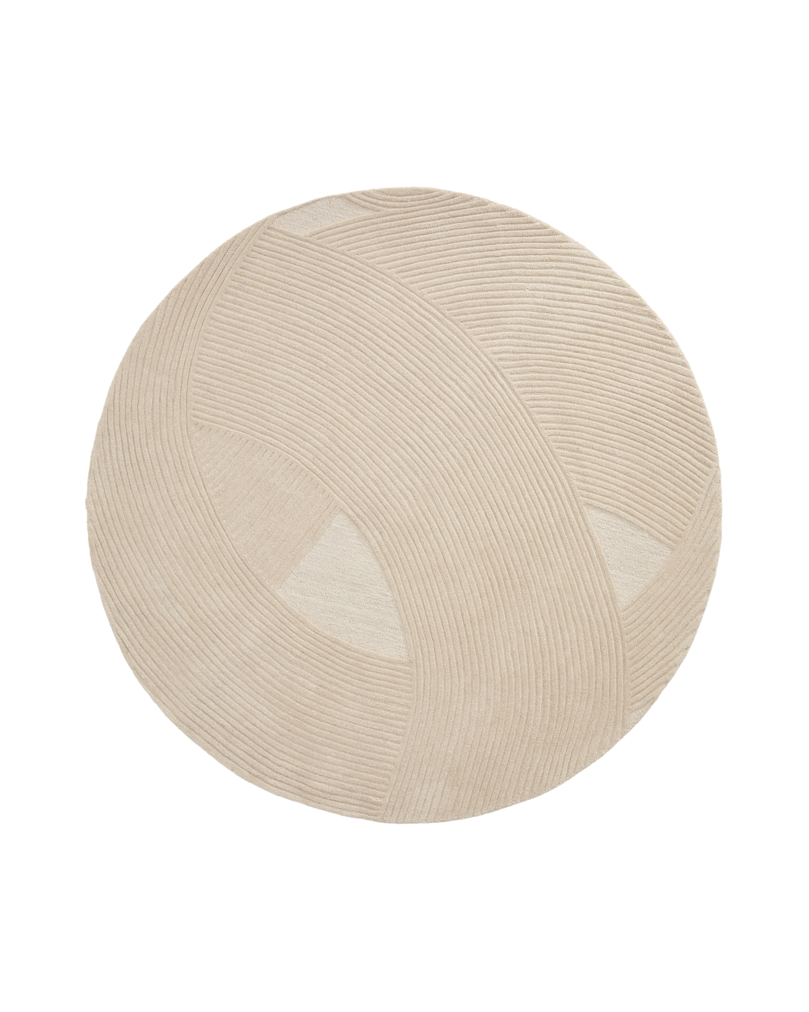 Kave Home Domm Gulvtæppe  Rund Beige Uld  ø200