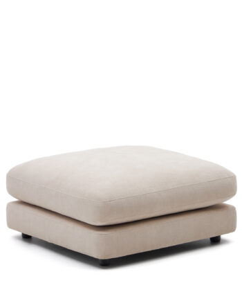 Kave Home Gala Fodskammel  Kvadratisk Beige Stof  90x90