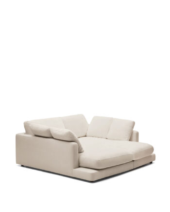 Kave Home Gala   Pers  Sofa     Dobbelt Chaiselong Beige Stof  210cm