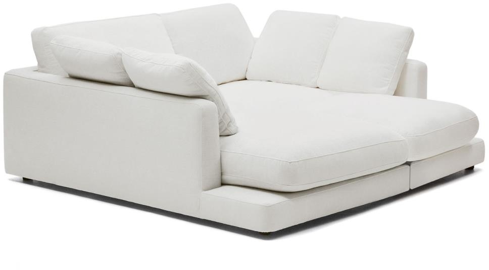 Kave Home Gala  -personers Sofa   Hvid Chenille Med Antibakterielt Stof Og Aftagelige Vendbare Betræk H87xb193xl210 Cm