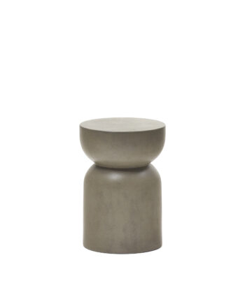 Kave Home Garbet Sidebord  Til Inde Og Ude  Rund Grå Fibercement  ø32
