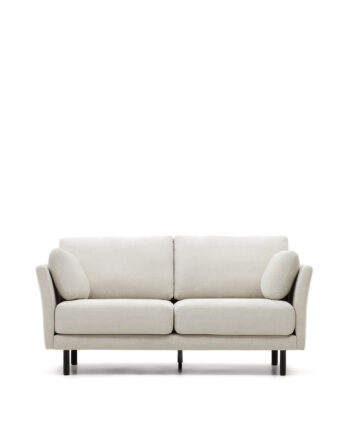 Kave Home Gilma   Pers  Sofa Perlemor Chenille Og Sort Træ