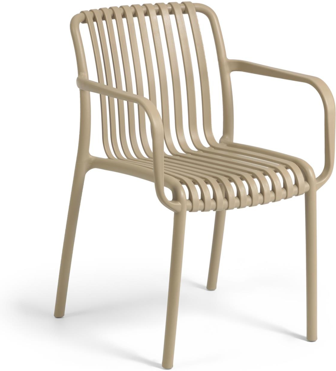 Kave Home Isabellini Stabelbar Udendørs Spisebordsstol Havestol Beige Polypropylen H80ã B49ã D54 Cm
