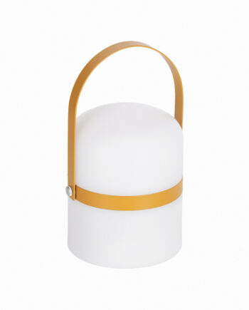 Kave Home Janvir Genopladelige Bordlampe Hvid Plast Og Sennepsgul Metal