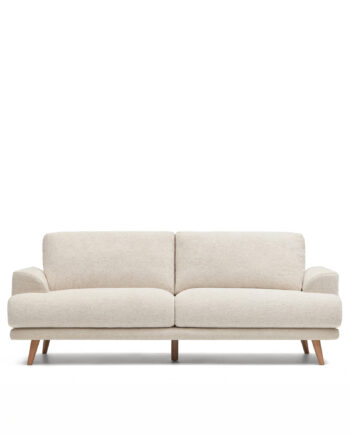Kave Home Karin   Pers  Sofa Beige Stof Og Bøgetræ  210cm