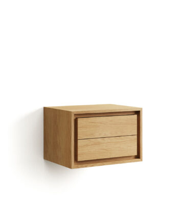 Kave Home Kenta Væghængt Badeværelsesskab Natur Teaktræ  60x45