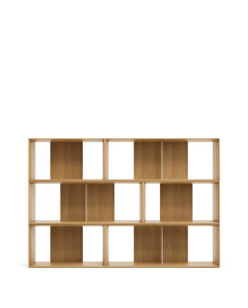 Kave Home Litto Modulær Reol  Rektangulær Brun Egetræsfiner  168x114   Sæt Med