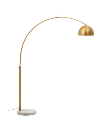 Kave Home Madali Gulvlampe Messing Metal Og Hvid Marmor