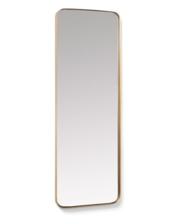 Kave Home Marco Vægspejl  Rektangulær Spejlglas Og Guld Stål  55x150