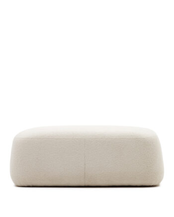 Kave Home Martina Fodskammel  Rektangulær Offwhite Bouclé  123x85