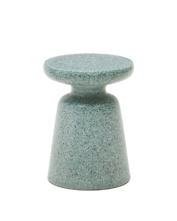 Kave Home Mesquida Udendørs Sidebord  Rund Grøn Terrazzo  ø39