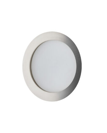 Kave Home Novae Badeværelsesloftlampe  Rund Frostet Glas Og Lysegråt Børstet Metal  ø40