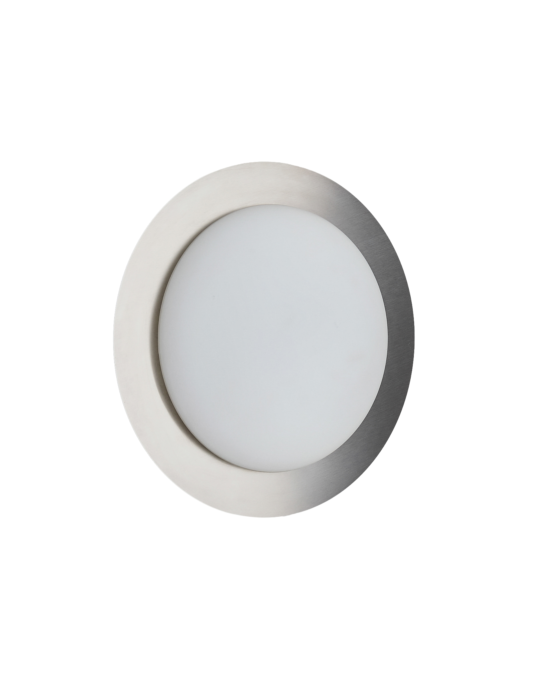Kave Home Novae Badeværelsesloftlampe Rund Frostet Glas Og Lysegråt Børstet Metal ø40