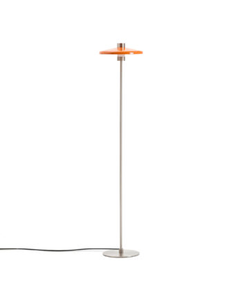 Kave Home Nuvira Gulvlampe Orange Og Lysegråt Børstet Metal