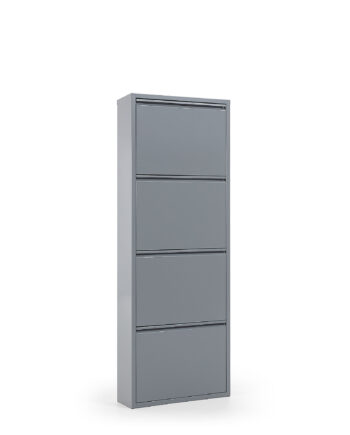 Kave Home Ode Skoskab       Låger Grå Stål  50x136