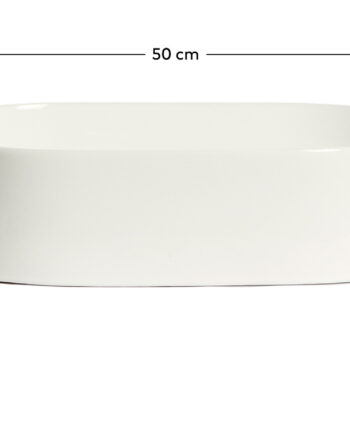 Kave Home Ovara Bordvask  Oval Hvid Glaseret Keramik  50x31