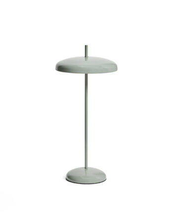 Kave Home Porte Bærbar Bordlampe     Justerbar Højde  Genopladelig Lysegrøn Aluminium