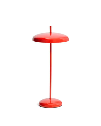 Kave Home Porte Bærbar Bordlampe     Justerbar Højde  Genopladelig Rød Aluminium