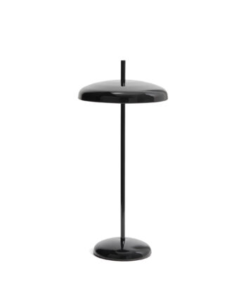 Kave Home Porte Bærbar Bordlampe     Justerbar Højde  Genopladelig Sort Aluminium