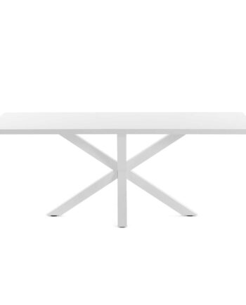 Kave Home Rektangulær Arya Spisebord Hvid Melamin Og Stål  160x100  Outlet