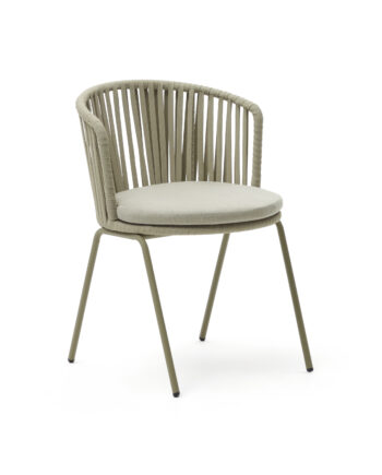 Kave Home Saconca Havestol     Hynde Beige Reb Og Stål