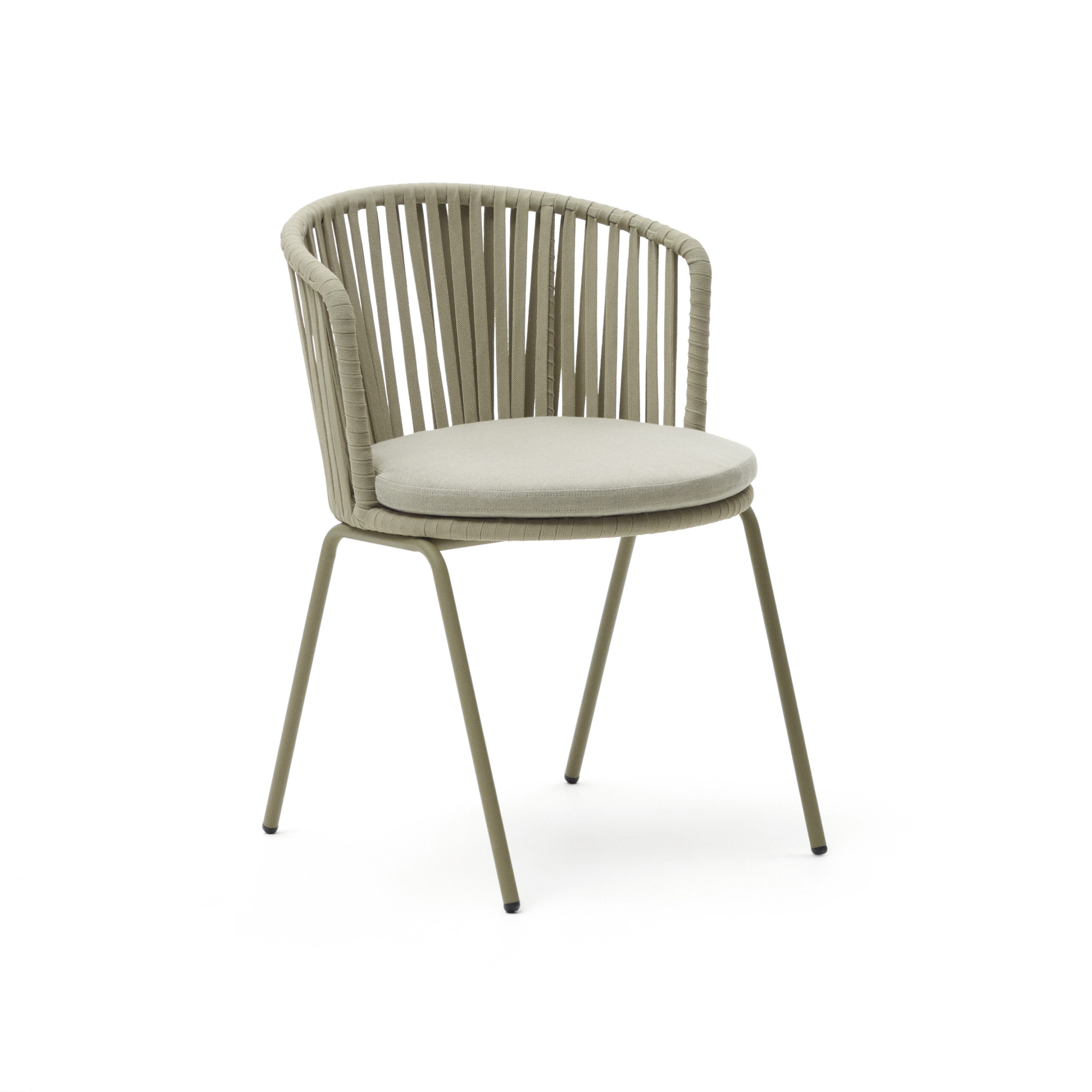 Kave Home Saconca Havestol Hynde Beige Reb Og Stål