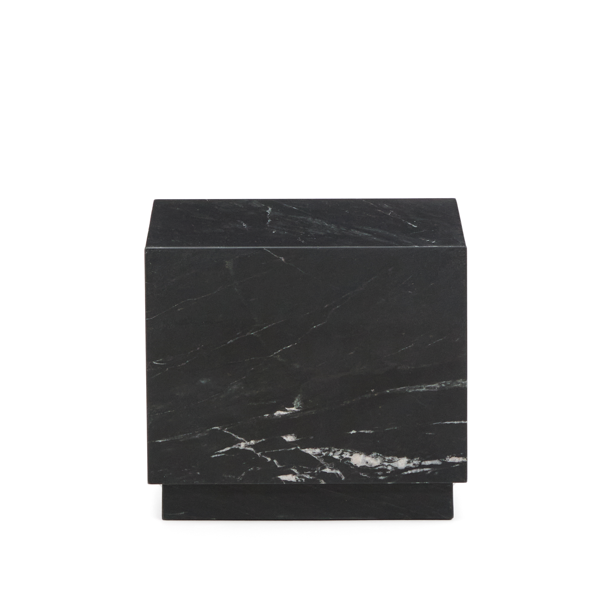 Kave Home Sorein Sidebord  Kvadratisk Sort Marmor  40x40