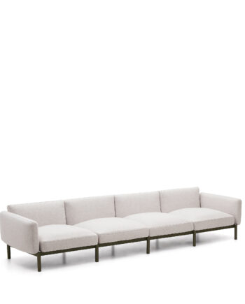 Kave Home Sorells Udendørs   Pers  Modul Sofa Grøn Aluminium  370cm