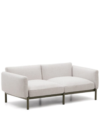 Kave Home Sorells Udendørs   Pers  Modul Sofa Grøn Aluminium  201cm