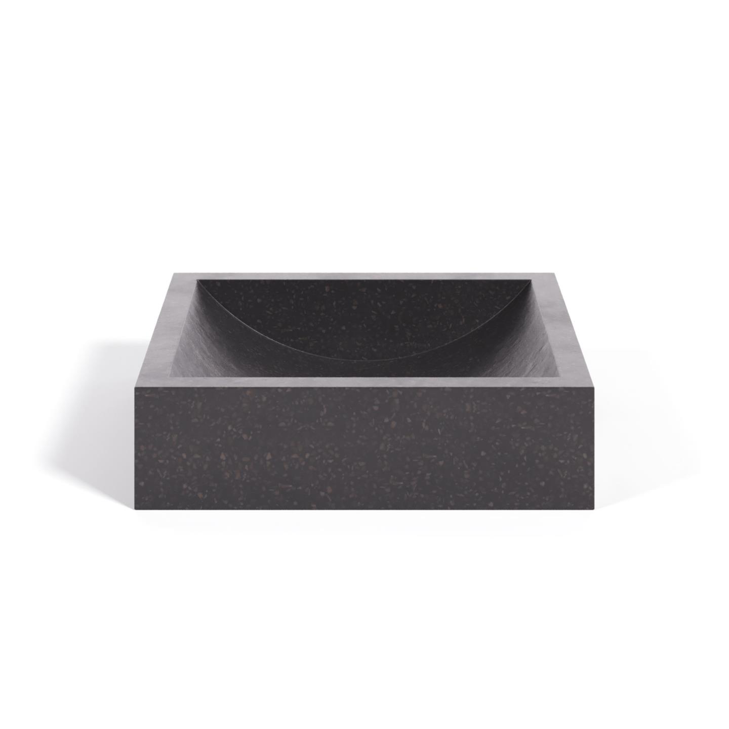 Kave Home Sunday Håndvask Til Badeværelset Rektangulær Sort Terrazzo 40x45