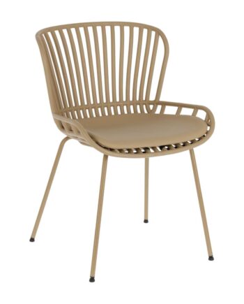 Kave Home Surpik Spisebordsstol     Hynde   Syntetisk Læder Beige Polypropylen Og Stål