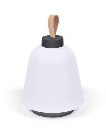 Kave Home Udiya Bærbar Bordlampe Polyethylen Og Sort Metal